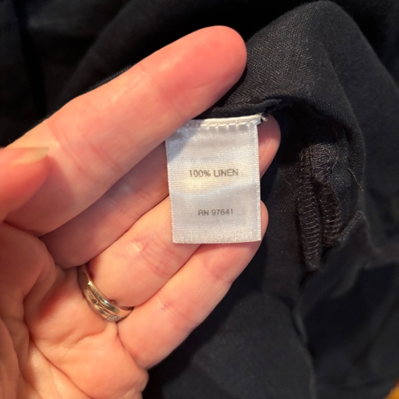 J. Jill Love Linen Button Front Shirt in Navy XL - Picture 5 of 6